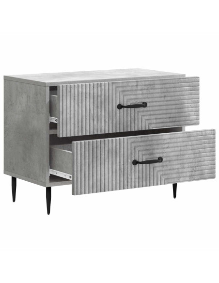 Armadio da Notte Grigio Cemento 62 x 34,5 x 47,5 cm