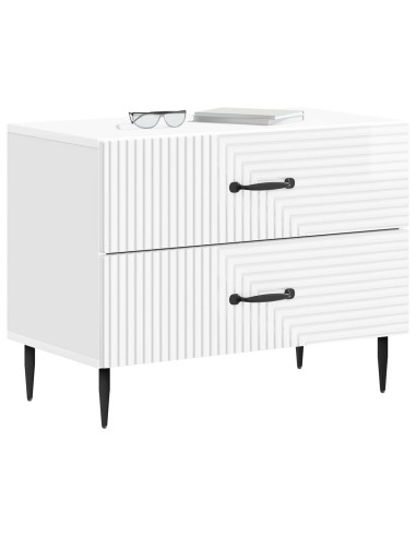 Armadio da Notte con cassetto Bianco Lucido 62 x 34,5 x 47,5 cm