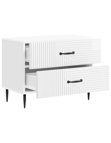 Armadio da Notte con cassetto Bianco Lucido 62 x 34,5 x 47,5 cm