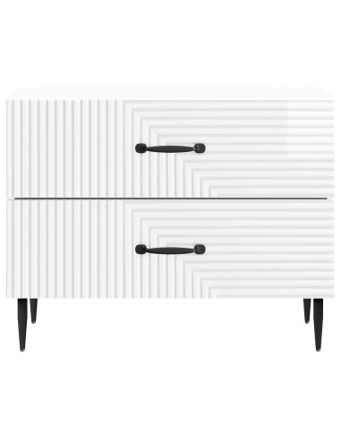 Armadio da Notte con cassetto Bianco Lucido 62 x 34,5 x 47,5 cm