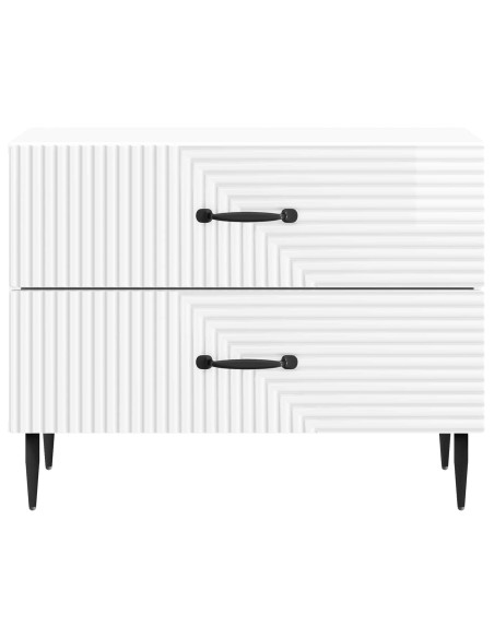 Armadio da Notte con cassetto Bianco Lucido 62 x 34,5 x 47,5 cm
