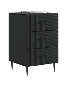 Armadio da Notte Nero 43 x 41 x 66,5 cm Legno ingegnerizzato 2
