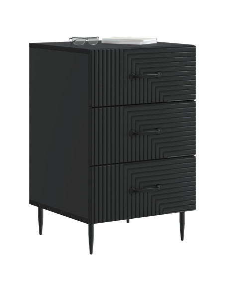 Armadio da Notte Nero 43 x 41 x 66,5 cm Legno ingegnerizzato