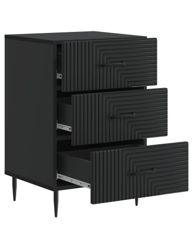 Armadio da Notte Nero 43 x 41 x 66,5 cm Legno ingegnerizzato
