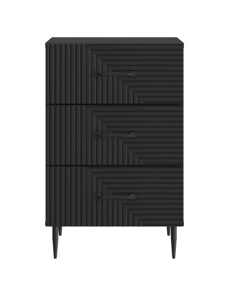 Armadio da Notte Nero 43 x 41 x 66,5 cm Legno ingegnerizzato