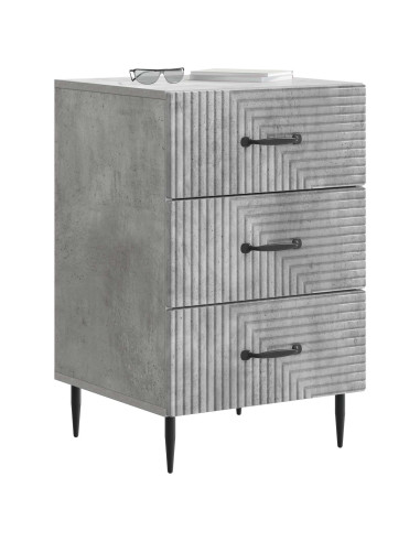 Armadio da Notte con cassetto Grigio Cemento 43 x 41 x 66,5 cm
