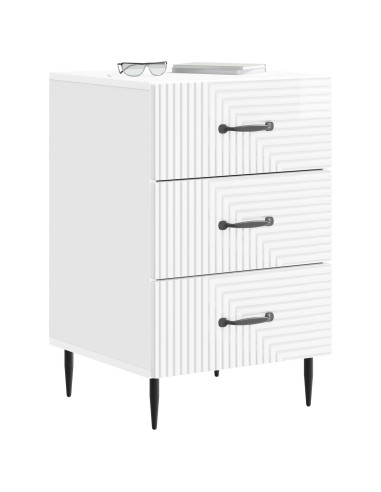 Armadio da Notte con cassetto Bianco Lucido 43 x 41 x 66,5 cm