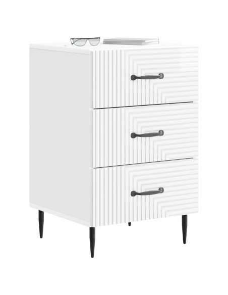 Armadio da Notte con cassetto Bianco Lucido 43 x 41 x 66,5 cm