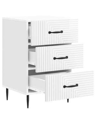 Armadio da Notte con cassetto Bianco Lucido 43 x 41 x 66,5 cm