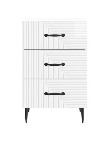 Armadio da Notte con cassetto Bianco Lucido 43 x 41 x 66,5 cm