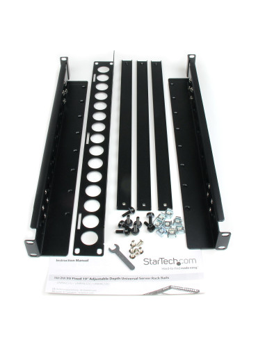 StarTech.com Binari universali per server rack fissi 1U 50 cm ca. con profondità regolabile