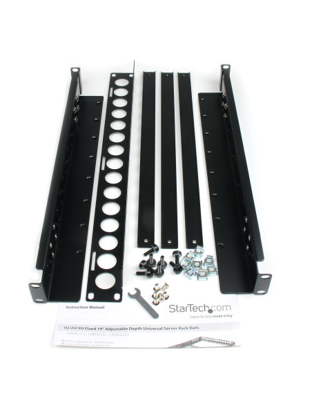 StarTech.com Binari universali per server rack fissi 1U 50 cm ca. con profondità regolabile