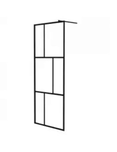 Parete per Doccia Walk-in in Vetro Temperato Nera 80x195 cm 2