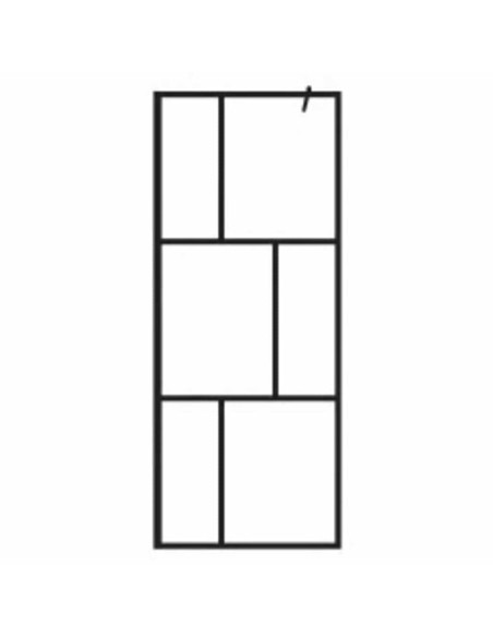 Parete per Doccia Walk-in in Vetro Temperato Nera 80x195 cm