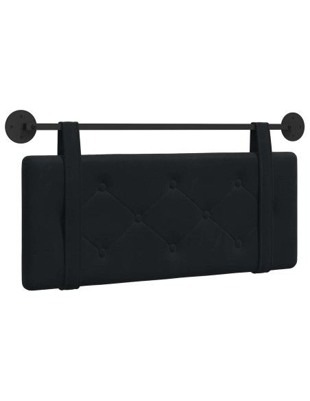 Testata appesa Montaggio a parete Nero 110 x 55 x 5 cm Velluto