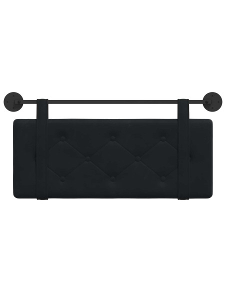 Testata appesa Montaggio a parete Nero 110 x 55 x 5 cm Velluto