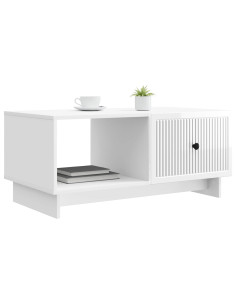 Tavolino da salotto Bianco Lucido 90 x 50 x 40 cm 2