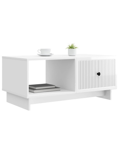 Tavolino da salotto Bianco Lucido 90 x 50 x 40 cm