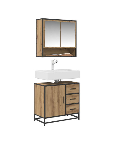 Set di mobili per il bagno con porta 2 pcs Rovere artigianale