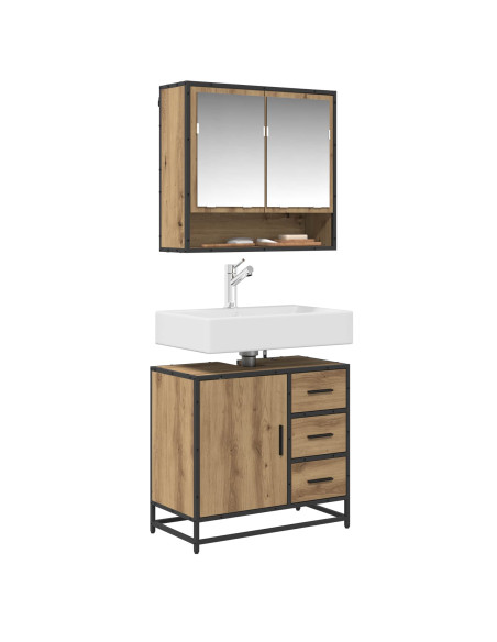 Set di mobili per il bagno con porta 2 pcs Rovere artigianale