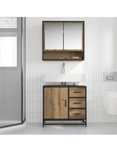 Set di mobili per il bagno con porta 2 pcs Rovere artigianale