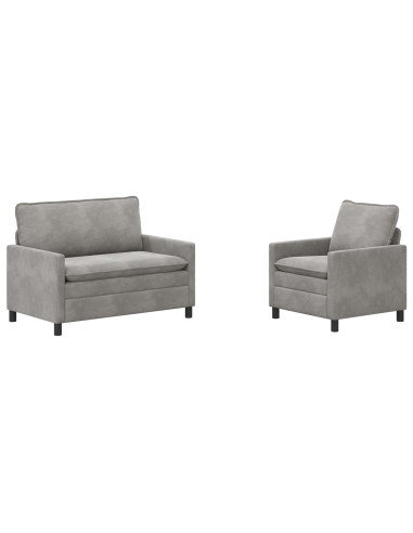 Set di divani 2 pcs Grigio Chiaro Velluto
