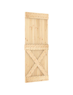 Porta scorrevole NARVIK Naturale e Nero 80 x 210 cm (213,5 cm) 2