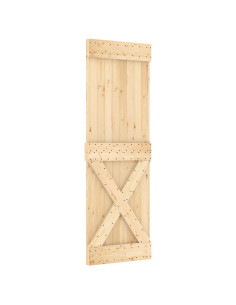Porta scorrevole NARVIK Naturale e Nero 70 x 210 cm (213,5 cm) 2