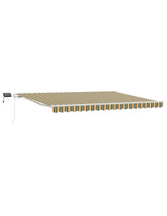 Tenda Retrattile Verde e giallo 450 × 300 cm Tessuto e acciaio 2