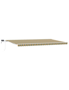 Tenda Retrattile Verde e giallo 600 × 350 cm Tessuto e acciaio 2