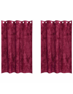 Tende in Velluto 2 pcs Rosso Vino 175 x 140 cm Velluto 2