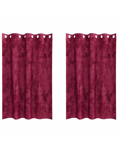 Tende in Velluto 2 pcs Rosso Vino 175 x 140 cm Velluto