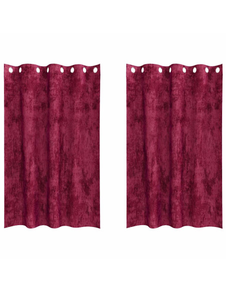Tende in Velluto 2 pcs Rosso Vino 175 x 140 cm Velluto