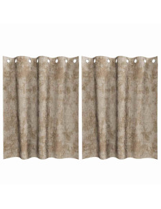Tende in Velluto con tende 2 pcs Champagne 140 x 140 cm Velluto 2