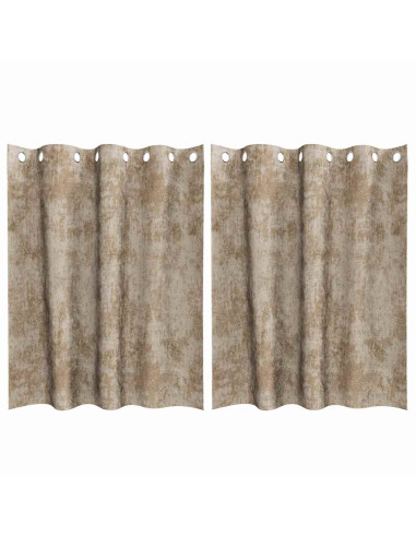 Tende in Velluto con tende 2 pcs Champagne 140 x 140 cm Velluto
