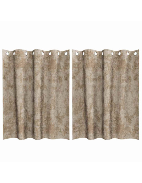 Tende in Velluto con tende 2 pcs Champagne 140 x 140 cm Velluto