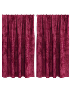 Tende in Velluto 2 pcs Rosso vino 140 x 140 cm Velluto 2
