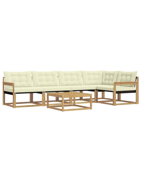 Set di divani da esterno 6 pcs Bianco e Crema 79 x 79 x 37 cm