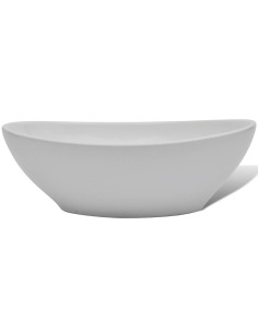 Lavello in Ceramica Bianco Ovale 40 x 33 cm