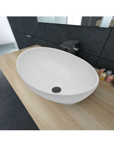 Lavello in Ceramica Bianco Ovale 40 x 33 cm