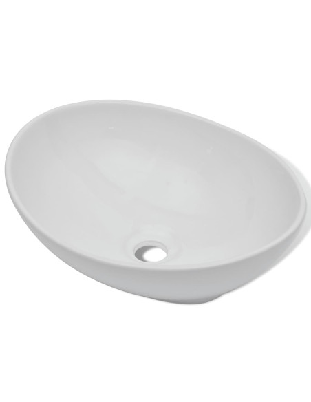 Lavello in Ceramica Bianco Ovale 40 x 33 cm