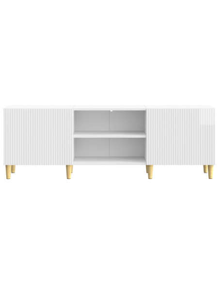 Mobile TV Bianco Lucido 150 x 31 x 50 cm Legno ingegnerizzato