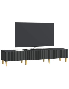Mobile TV Nero 147 x 34,5 x 30 cm Legno ingegnerizzato 2