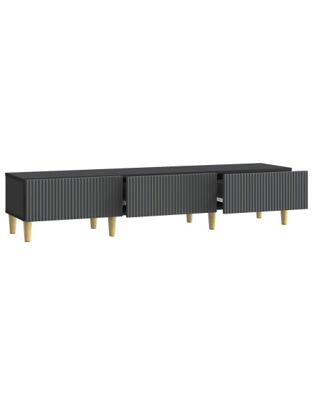 Mobile TV Nero 147 x 34,5 x 30 cm Legno ingegnerizzato