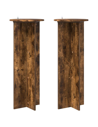 Supporto per piante 2 pcs Rovere Fumo Ø40 x 100 cm