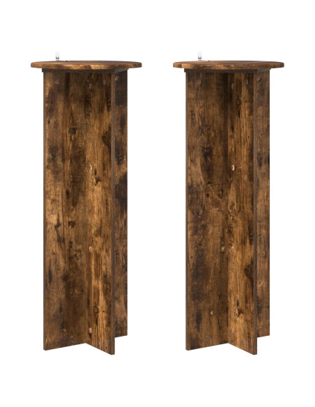 Supporto per piante 2 pcs Rovere Fumo Ø40 x 100 cm