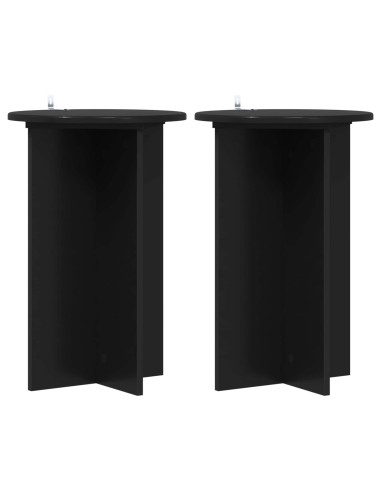 Supporto per piante 2 pcs Nero Ø40 x 60 cm Legno ingegnerizzato