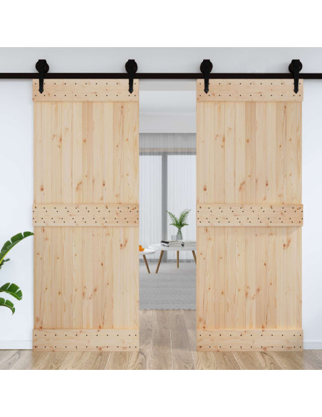 Porta NARVIK Naturale 90 x 210 cm Legno di pino solido
