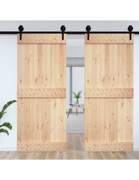 Porta NARVIK Naturale 100 x 210 cm Legno di pino solido