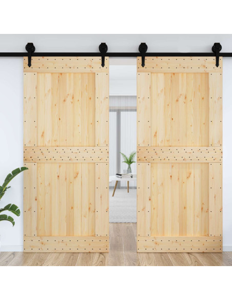 Porta NARVIK Naturale 100 x 210 cm Legno di pino solido